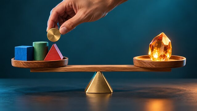 Balancing Quantity of Basic Assets Against a Single High Value Glowing Crystal