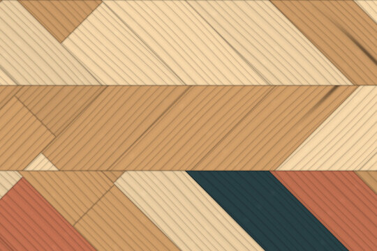 Geometric Wood Plank Mosaic Pattern