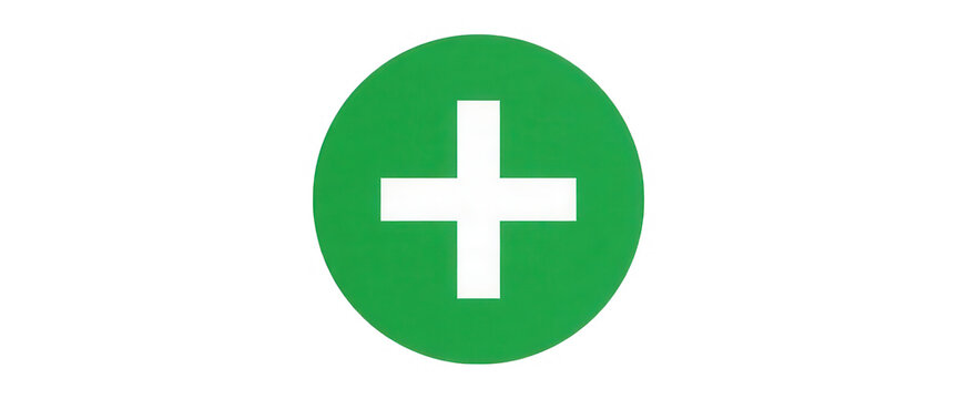 Green Circular Plus Icon Transparent Background