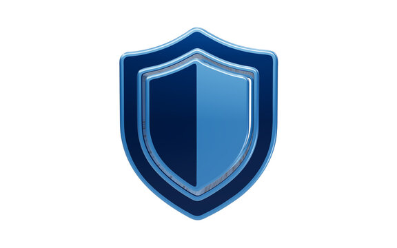 Blue security shield icon isolated on transparent background for cybersecurity and protection concept render