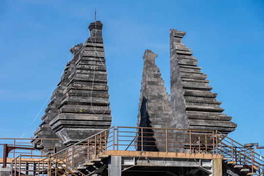 The structure in traditional Indonesian style at Seruni Point also called Penanjakan 2 Mount Bromo located in Ngadisari Sukapura East Java, Indonesia.