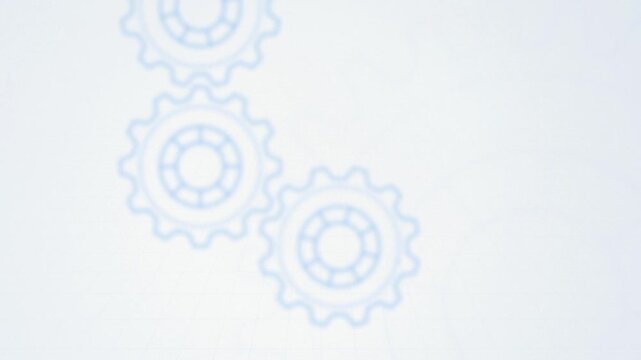 Blueprint technical gear cogs rotating seamless loop motion background