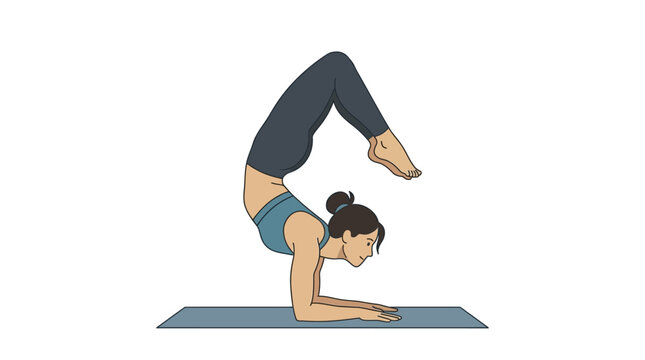 Gymnast executing an advanced forearm balance with arched back.