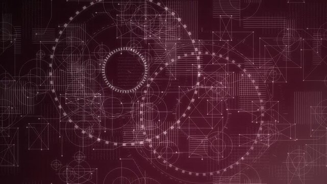 Blueprint technical schematic hud interface seamless loop background
