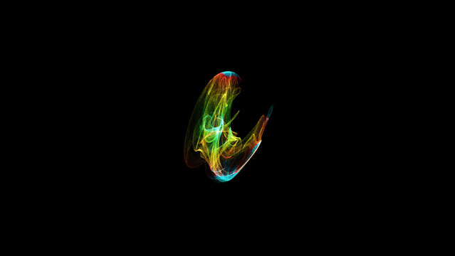 Compact Rainbow Spiral Light Trail 3D Clifford Attractor Derived from 6-Parameter Map