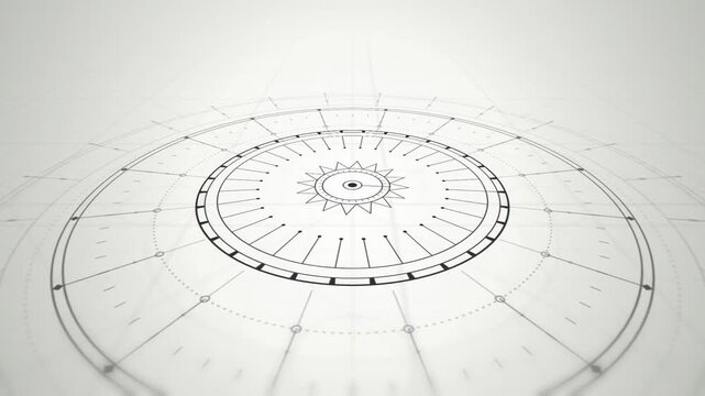 Blueprint HUD circular gauge rotating seamless loop background