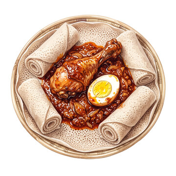 Luxury Ethiopian Doro Wat with Injera.svg