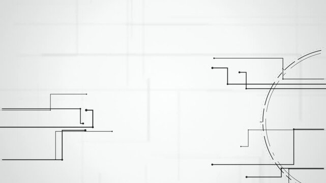 Black circuit schematic lines panning seamless loop background