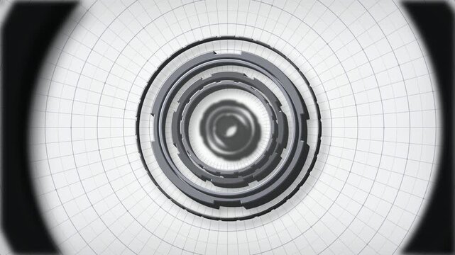 Mechanical HUD aperture rotating seamless loop motion background