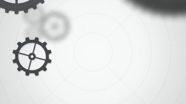 Interlocking mechanical gears rotating seamless loop background