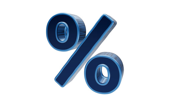 3D percentage sign icon isolated on transparent background symbolizing discount interest rates financial growth and sales promotions