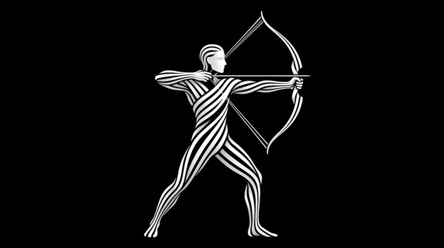 Person drawing a bow and arrow ready to shoot