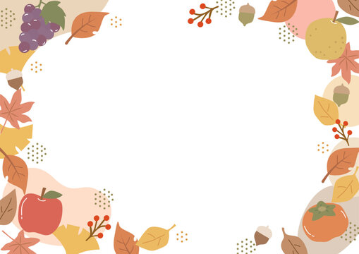 Autumn Fruit and Foliage Corner Border