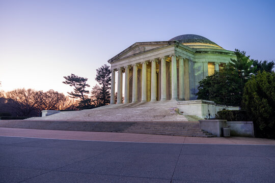 WASHINGTON, DC &mdash; MARCH 18, 2019: The Thomas Jefferson Memorial overlooks the Tidal Basin during a quiet evening on the National Mall.