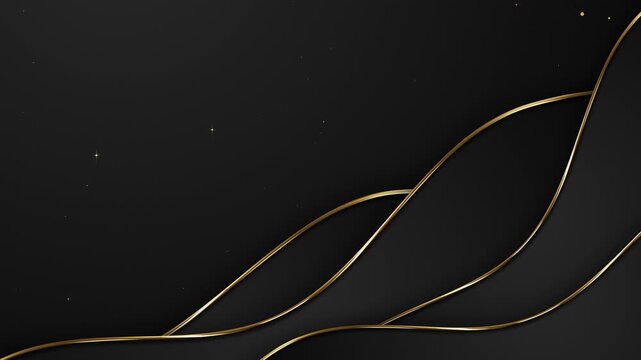 Minimalist Black Gold Wave Star Particles Awards Trailer Titles Cinematic Openers Intro Luxury Background Loop