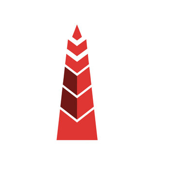 Abstract Red Tower Shape