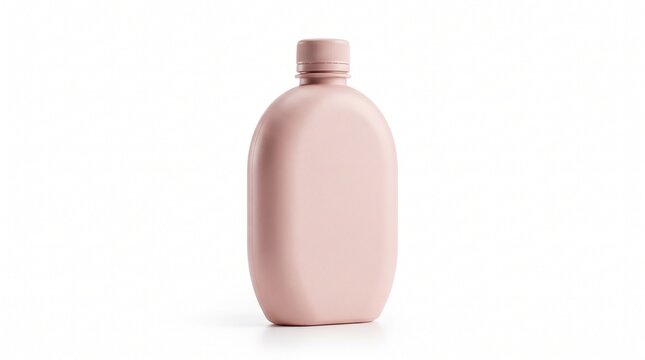 Pink matte plastic canteen bottle on white