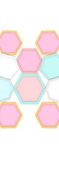 Interlocking hexagons form a strong, cohesive structure, exuding confidence and strength, bold, geometric