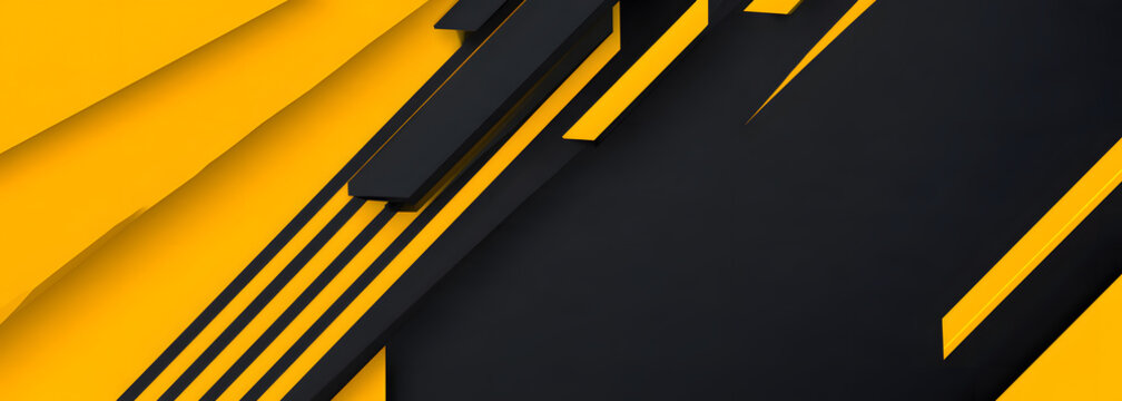 black Friday advert using black and yellow abstract banners