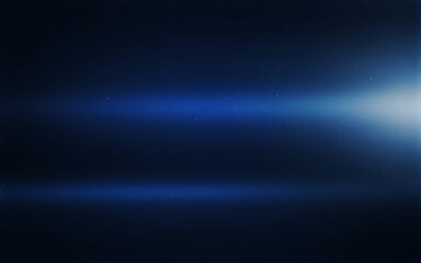Fototapeta premium Abstract dark blue background with a bright light flare on the right side and subtle glowing particles floating in the deep space atmosphere design
