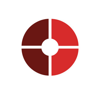 Abstract circle divided into four segments