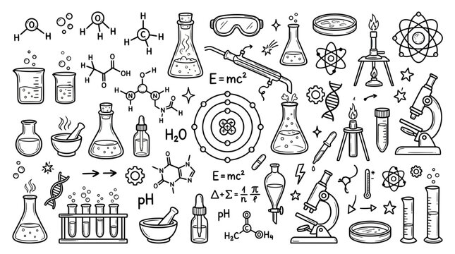 Hand-Drawn Science and Chemistry Icons Collection