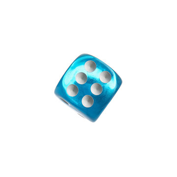 Blue dice on white background