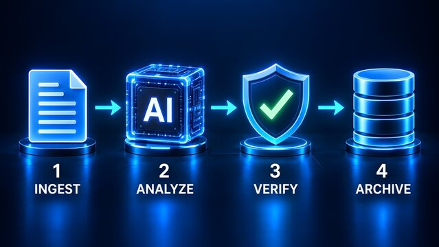AI Data Processing Workflow Ingest Analyze Verify and Archive