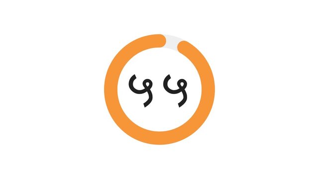 60-second (1 minute) Devanagari countdown with saffron yellow progress ring on white bg. Progress ring decreases as seconds pass. Hindi, Sanskrit, and Indian script-inspired. 4K Motion Graphics