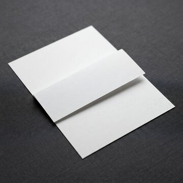 Blank white paper card mockup on a dark textured background with blank stationary paper sheet rectangle shape paper texture minimalist design branding identity design element