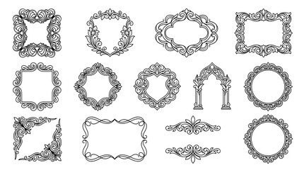 Fototapeta premium Ornate Decorative Borders and Frames Collection