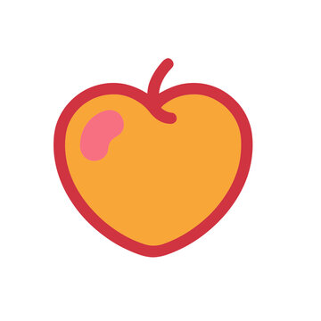 Stylized heart-shaped fruit icon