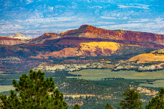 Vibrant red rock mesas along Utah Scenic Byway 12