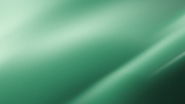 Luxurious grainy green background with elegant wavy curves, soft metallic satin texture, top-down view.