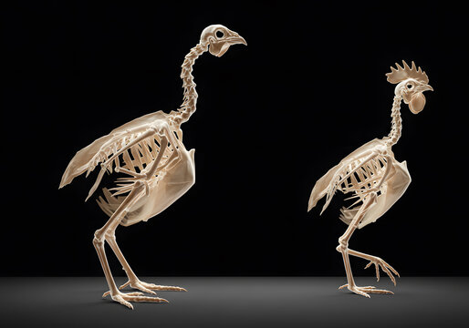 Chicken skeletons comparative anatomy