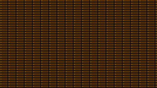 Golden Crypto Mining Hash Grid Blockchain Technology Background - 4K Seamless Loop