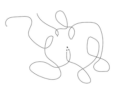 Abstract scribble pattern with continuous dotted line scribble abstract isolated decoration creative geometry handdrawn background minimalism movement irregular scribbled