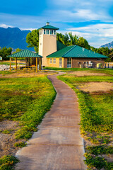 Fototapeta premium Bonneville School of Sailing headquarters at scenic Utah Lake State Park
