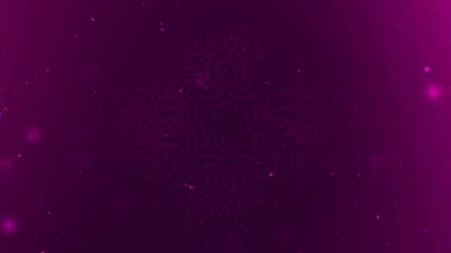 happy diwali greeting background with purple color, particle plume effect from bottom, simple mandala effect