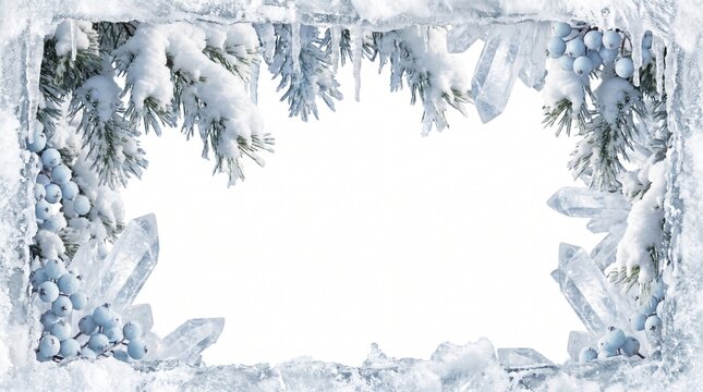 A serene winter scene featuring delicate icicles evoking the peaceful beauty and magic of a snowy christmas day