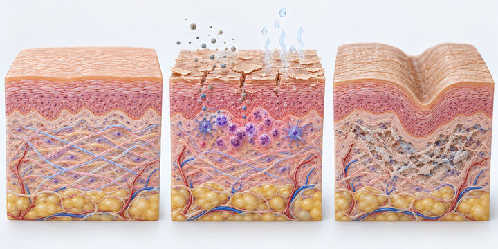 Skin Barrier Damage and Aging Cross Section Comparison