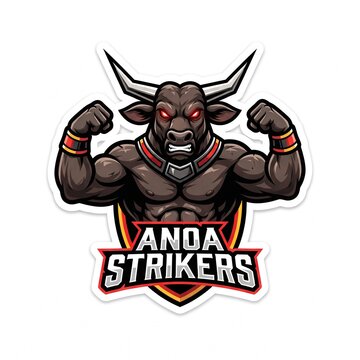 Muscular Anoa Buffalo Mascot Logo Vector