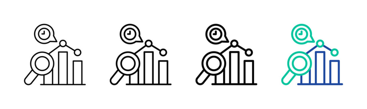 Trend Analysis Icon Collection Different Style Outline