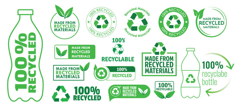 Handcrafted Eco Packaging and Recycled Material Label Collection for Poster, Banner and Infographic. Professional manual design, not AI-made. Manually crafted vector artwork with precise geometry,