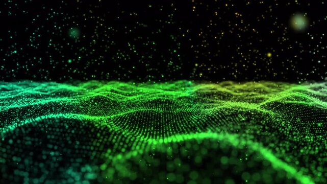 geometric dust trail crosses a plain basic background as abstract particular particles form a fleeting path, suited to navigation concepts, transitions, digital storytelling, and motion graphics