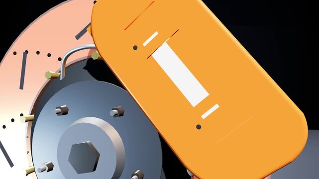 Disc Brake Caliper 3D Seamless Loop Animation