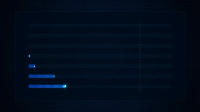 Digital Bar Chart Infographic Animation with Glowing Data Lines