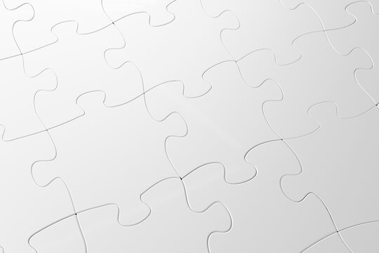 Puzzle Mockup Template Showing Connected Pieces as an Isolated Object