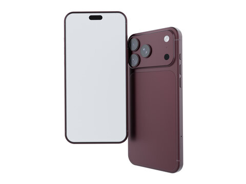 Realistic 3D smartphone mockup devices display showing, with a blank screen and clean isolated composition for app design, branding, ads, digital product, website, gadget, digital presentations
