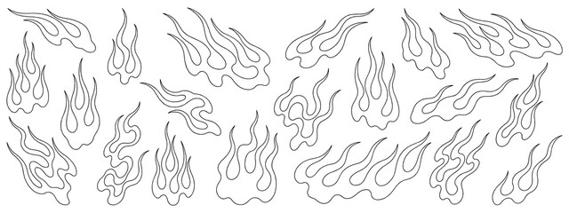 Fototapeta premium Japanese style fire illustrations isolated on a transparent background